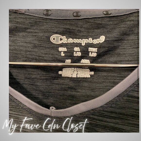 Black/Grey Champion Athletic Tee Ladies L - Picture 4 of 4